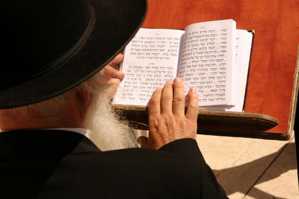 Jewish-reads-prayer-holy-book-Western-Wailing-Wall