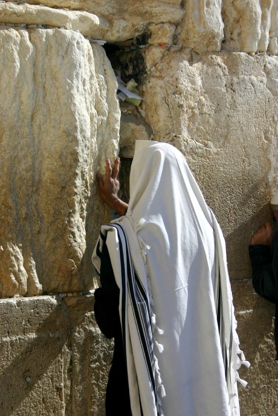 Jewish Man-Praying-Western (Wailing) Wall-Jerusalem