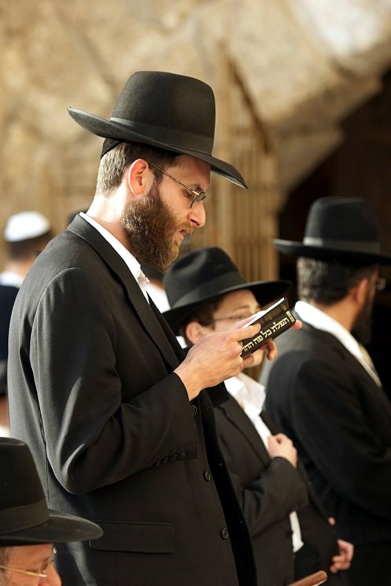 Orthodox-Jewish men-Wailing Wall