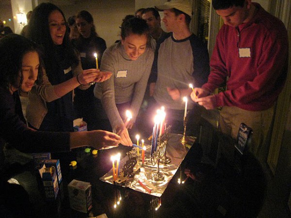 DCMinyan_Hanukkah-Lighting the Hanukkiah-Golden Menorah