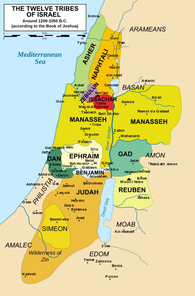 Map of Tribal-Land Distributions-Israel-Jacob-map