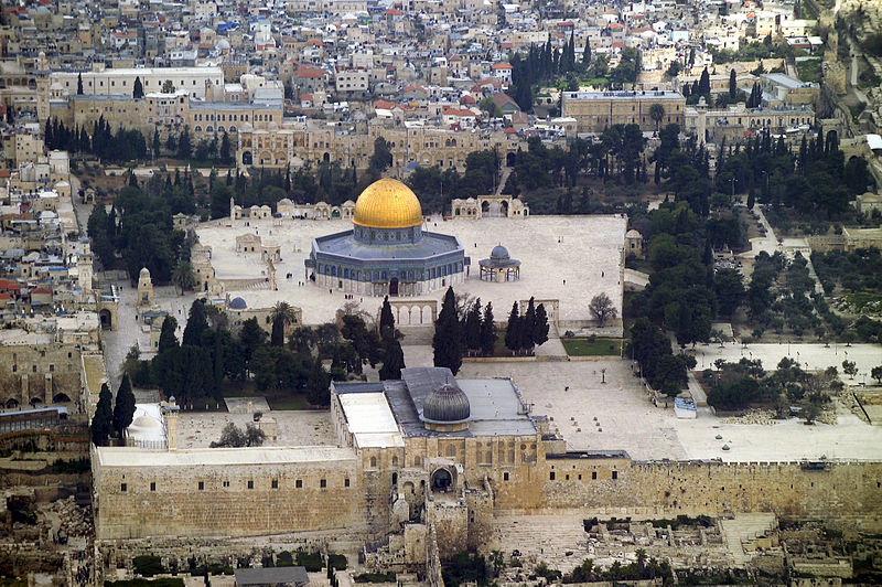 Aerial view-Temple Mount-Dome of the Rock-Al-Aqsa Mosque