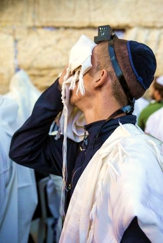 Selichot-Jewish man-Prays-Western Wall-Jerusalem