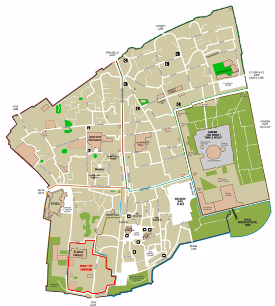 Old City-Jerusalem-Map