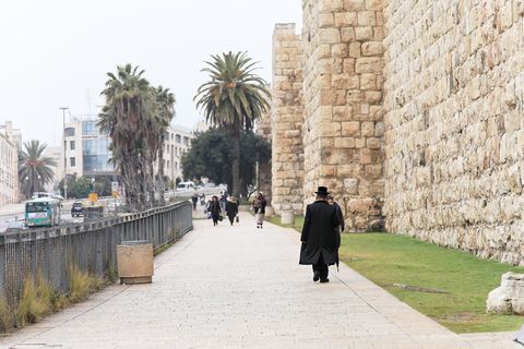 Jewish-man-walking-Yaffa Gate-Old City-Jerusalem