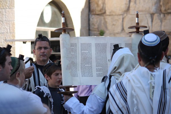 Lifting-Torah-Western (Wailing) Wall-Jerusalem-Kotel