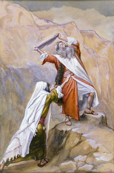 Moses Destroys the Tablets of the Ten Commandments-James Tissot