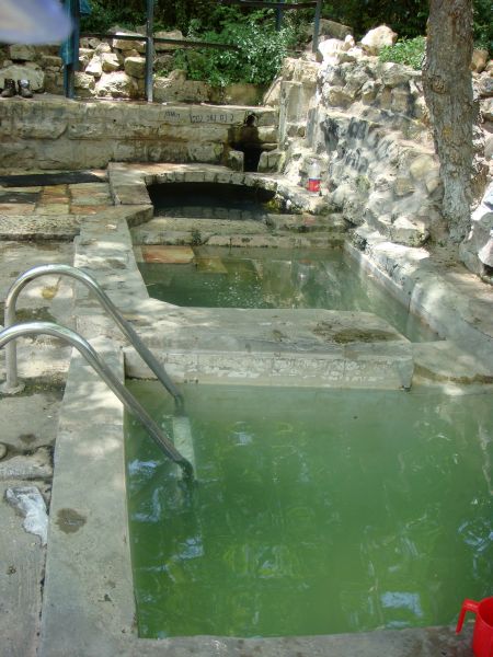 Modern outdoor mikvah in Israel