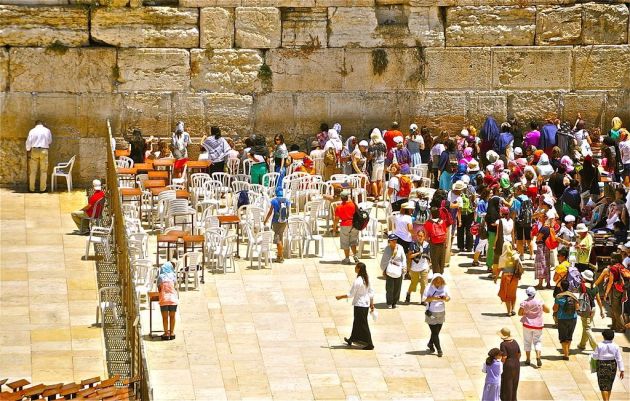 The women's section of the Western (Wailing) Wall in Jerusalem.