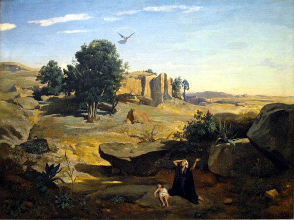 Hagar in the Wilderness-Jean Baptiste Camille Corot