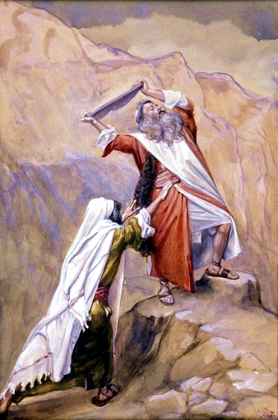 Moses Destroys the Tablets of the Ten Commandments-James Tissot