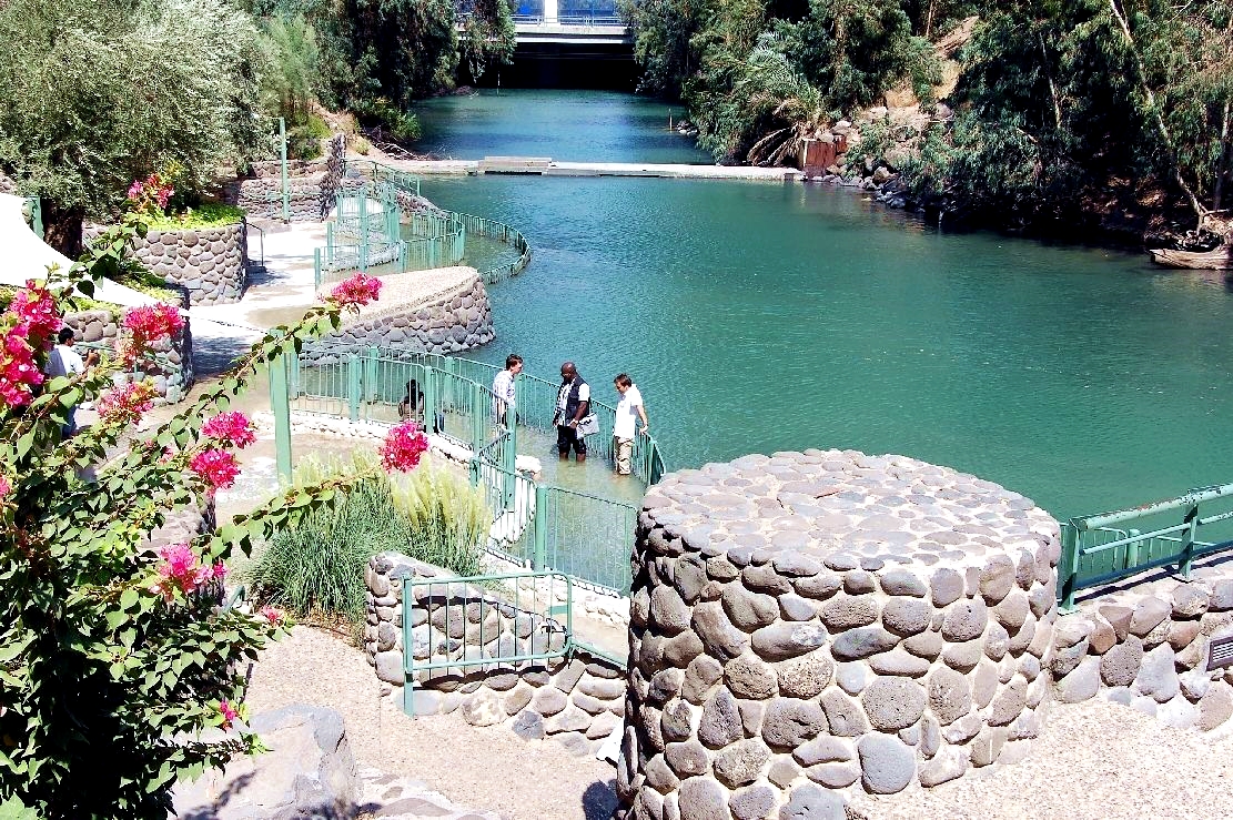 Christian pilgrims are baptized in the Yardenit.