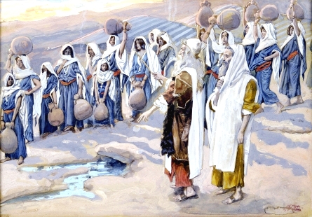 Moses Smites the Rock in the Desert-James Tissot