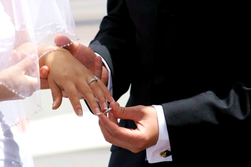 wedding-ring-band bride groom exchange