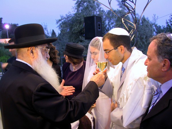 An Orthodox Jewish wedding in Israel.