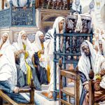 Yeshua Unrolls the Scroll in the Synagogue, by James Tissot