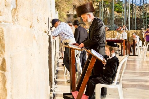 Father-Son-Western Wall-Holy Temple