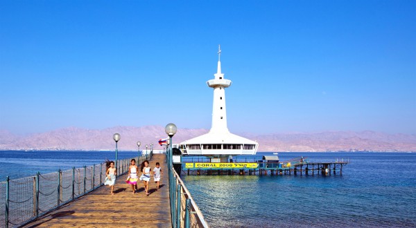 The Coral World Observation Tower in Eilat, which is Israel's southernmost city and a popular resort area for Israeli families and tourists.