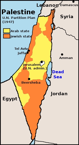 UN Partition Plan for Palestine map