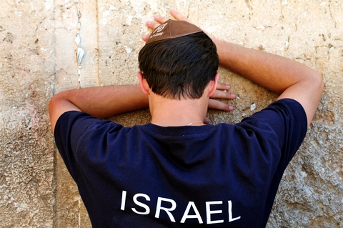 A man prays at the Western (Wailing) Wall in Jerusalem.