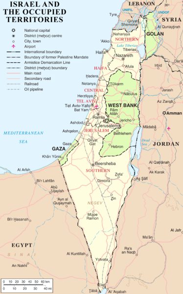 Israel and Occupied territories map