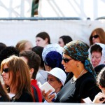 Jewish women pray at the Western (Wailing) Wall