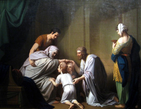 Jacob Blessing Ephraim and Manasseh, by Benjamin West