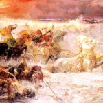 Pharaoh's Army Engulfed by the Red Sea, by Frederick Arthur Bridgman