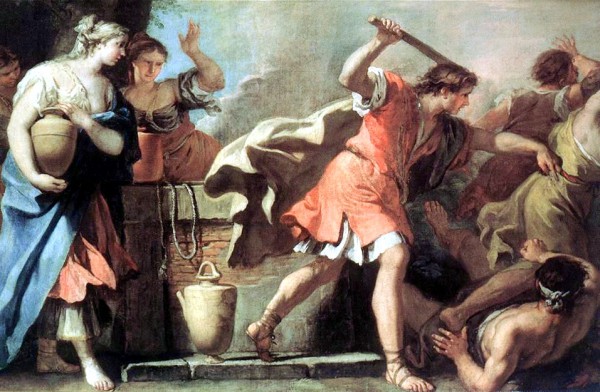 Moses Defending the Daughters of Jethro, by Sebastiano Ricci