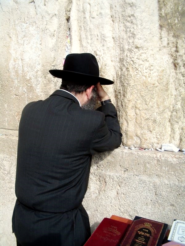 Praying at the Western Wailing Wall Kotel Jerusalem