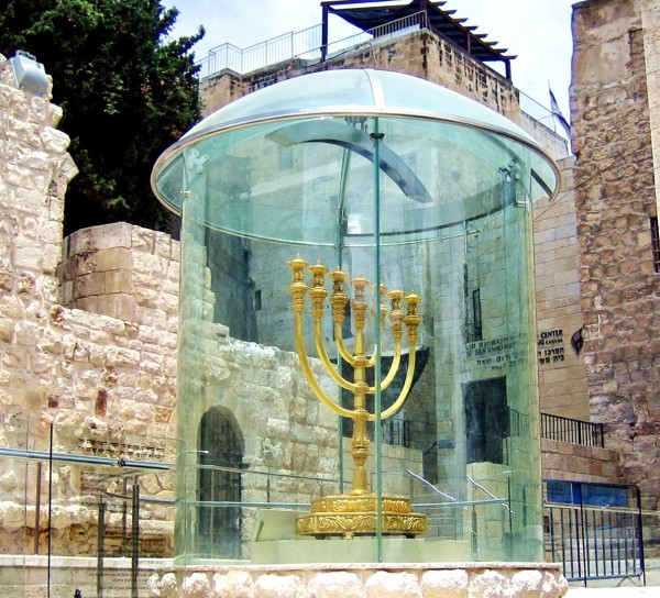 The Temple Institute in the Old City of Jerusalem has created a golden Menorah that is similar to the one used in ancient times in the Holy Temple. When the Third Temple is built, this one will be consecrated for use in the Temple.