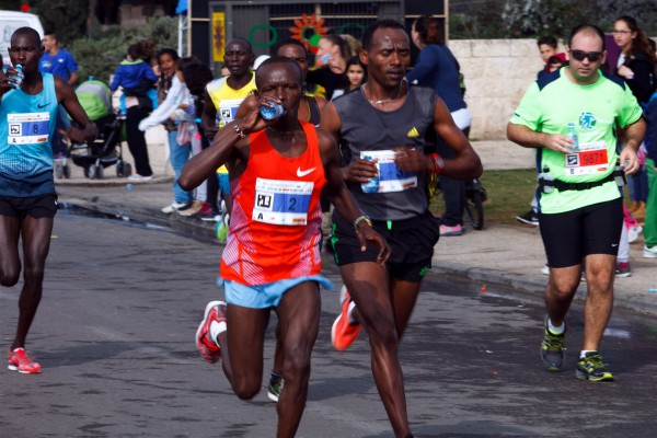 First Place winner of the Jerusalem Marathon Tadesse Yae Dabi  March 13, 2015