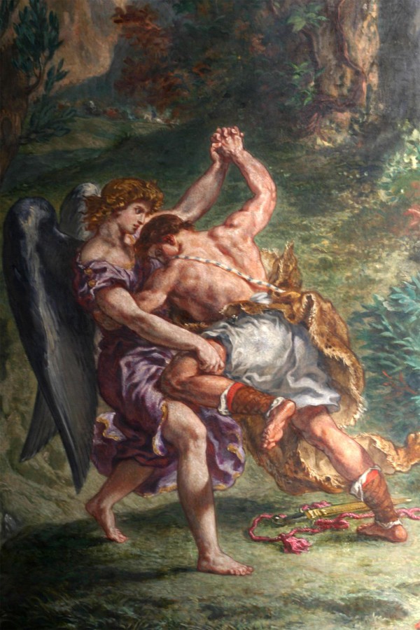 Detail of Jacob Wrestling with the Angel, by Eugene Dalacroix