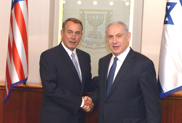 Netanyahu-Boehner-Israel-grip and grin