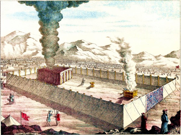 "Then the cloud covered the tent of meeting, and the glory of the LORD filled the Tabernacle." (Exodus 40:34) (Image from page 10 of the 1874 Jewish Tabernacle and Priesthood)