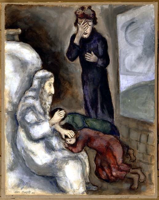 Blessing of Ephraim and Manasseh, by Marc Chagall