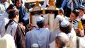 Reading the Torah scroll at the Western (Wailing) Wall