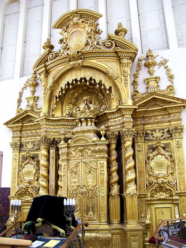 The Aron Kodesh (Torah ark or closet) the Ponevezh Yeshiva (Orthodox Jewish seminary) in Bnei Brak, Israel.