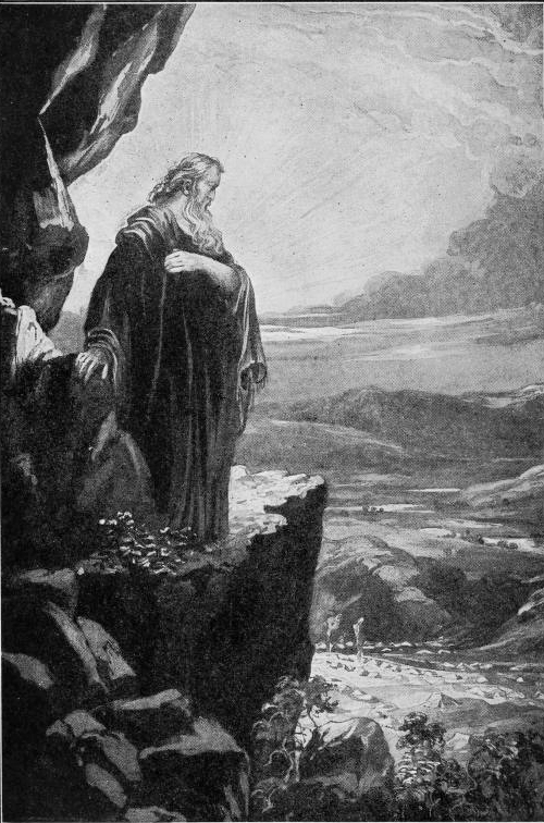 Moses Viewing the Promised Land (Illustration from Our Day in the Light of Prophecy and Providence, 1921)