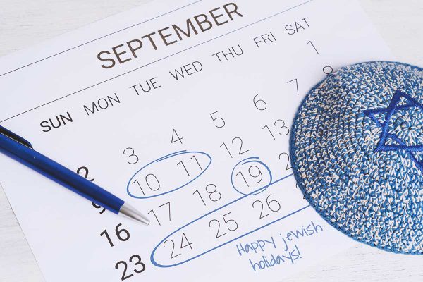 September 2018 Jewish holiday calendar