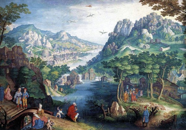 Mountain Landscape with River Valley and the Prophet Hosea, by Gillis vanKoningsloo