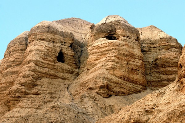 Qumran caves in the Judean Desert, in which the Dead Sea Scrolls have been found in caves