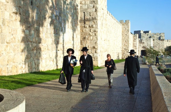 Jerusalem, Jewish, Orthodox, stroll, walk, Jaffa Gate, Wall