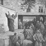 Micah Exhorts the Israelites to Repent (1865), an engraving by Gustav Doré