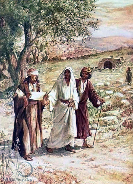 Disciples on the Road to Emmaus, by William Hole (1846–1917).