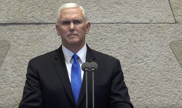 Vice President Mike Pence speaks at the Israeli Knesset January 22, 2018.