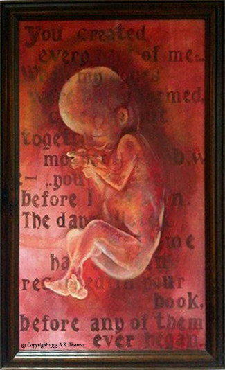 painting of baby in womb