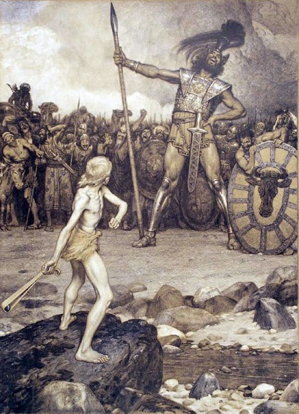 David Faces Goliath (1888), by Osmar Schindler