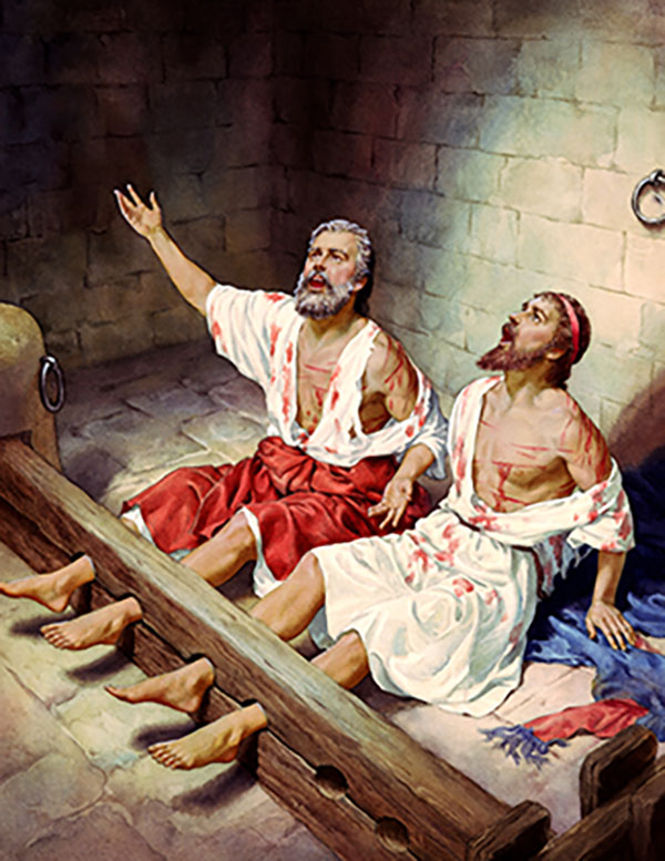 Paul and Silas in Prison painting