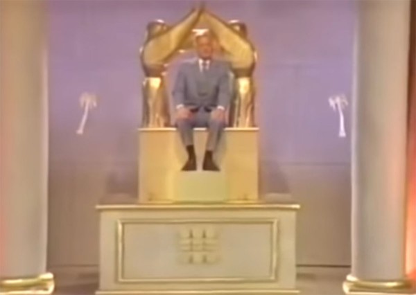 This 1981 movie, Thief in the Night: Image of the Beast, depicts the Antichrist as a man with a computerized attachment sitting on the throne of God.